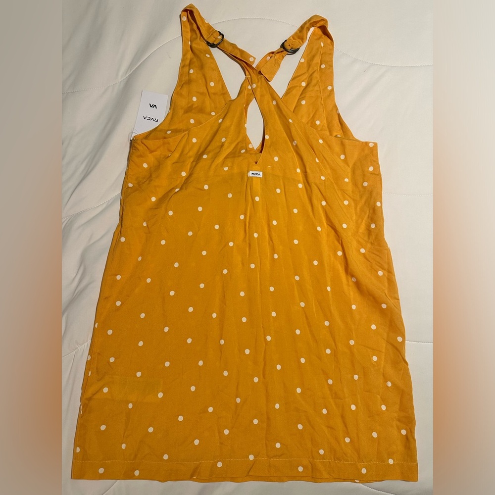 NWT RVCA Yellow Polka Dot Tank Dress Size Medium🌼 - Picture 7 of 10